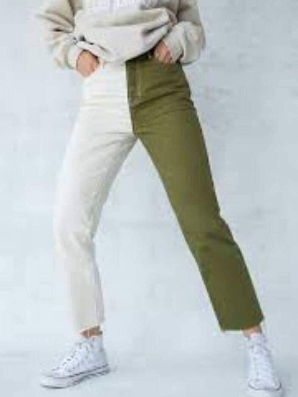 PacSun Two-Tone Colorblock High Rise Straight Leg Jeans Women's Size 30